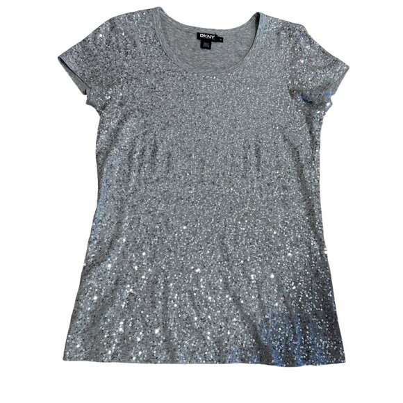 Silver Sequence 100% Cotton  Stretch T-Shirt  Top sz M - Picture 11 of 11